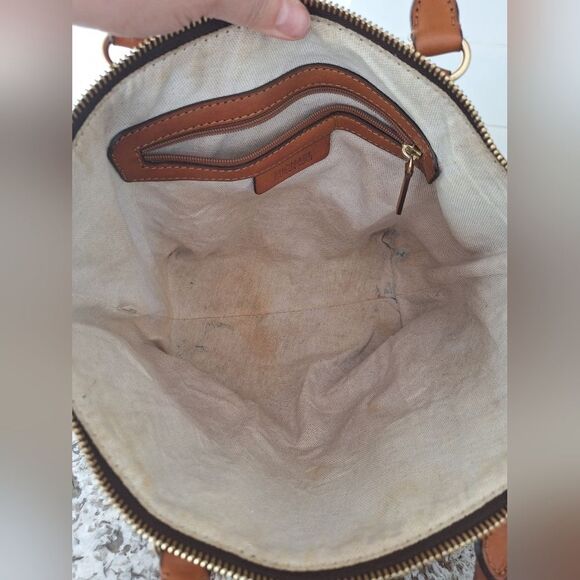 Michael Kors brown leather logo tote bag. - Picture 6 of 10